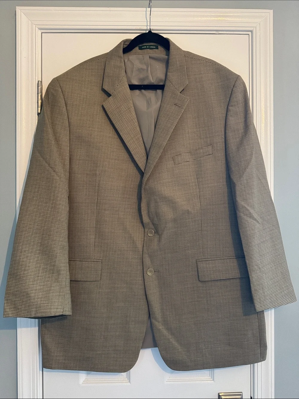 Lauren Ralph Lauren Tan Houndstooth Print Blazer